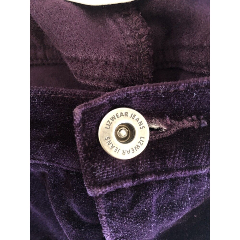 Vintage Liz Claiborne Lizwear Jeans Woman's Dark Purple Velvet Pants Size 8